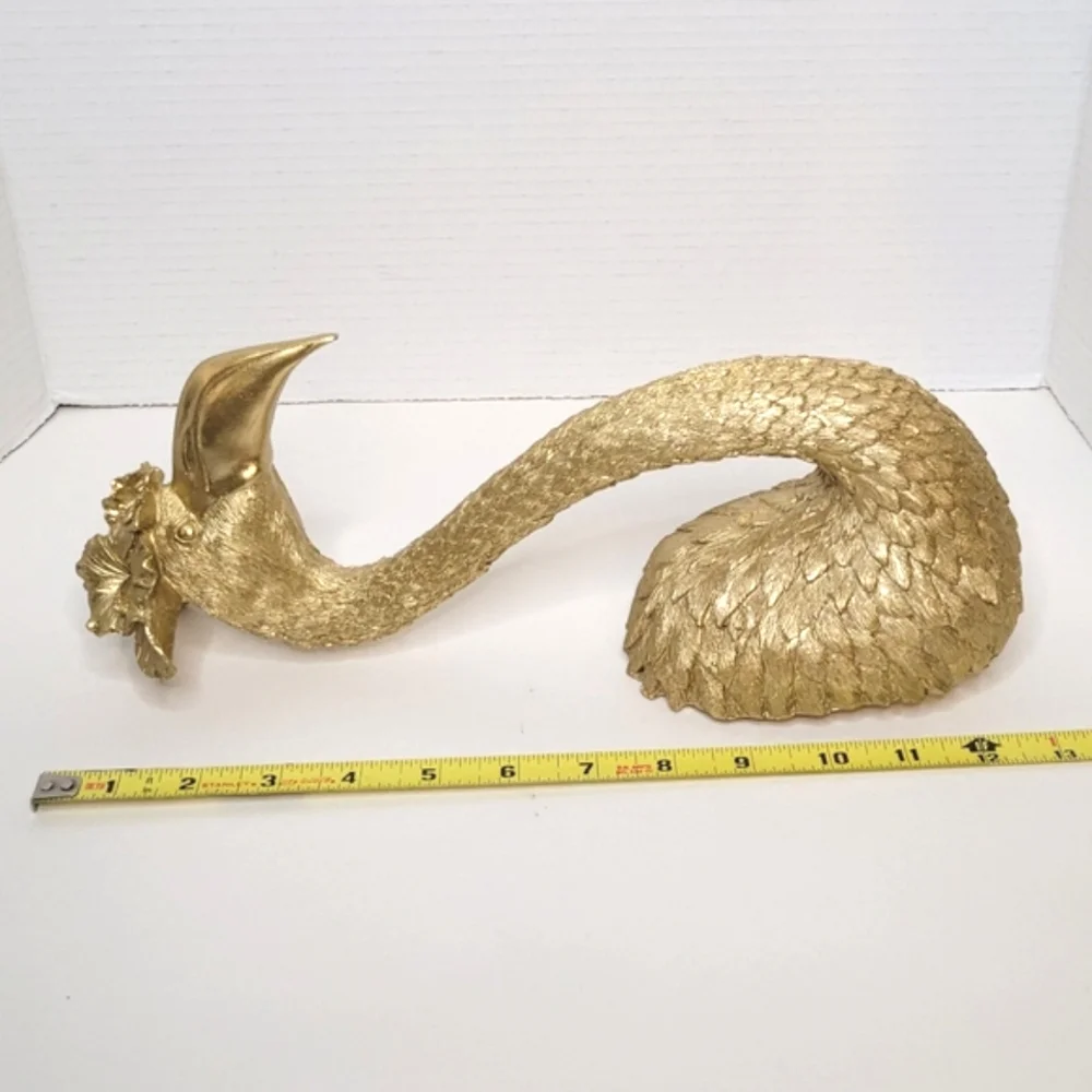 Z Gallerie Champagne Gold Flamingo Head Statue Hanging Art Plaque Home Décor NWT